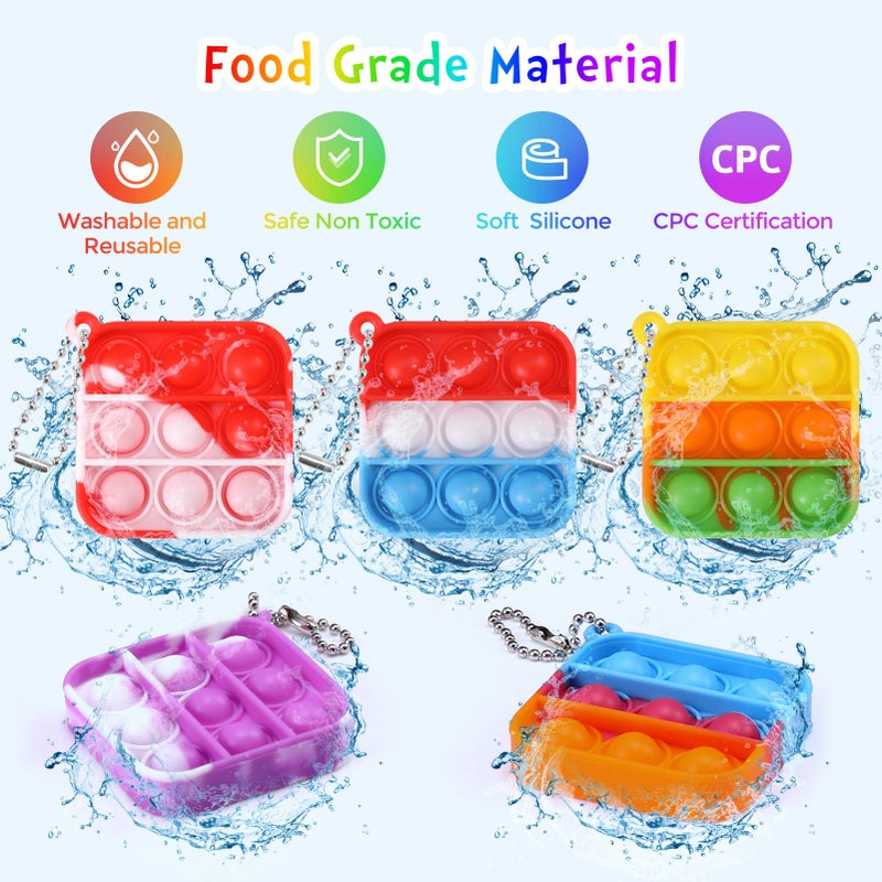 PICcircuit Kids Party Favors Fidget Toys Bulk 30 Pack Mini Pop Fidget Keychain Its Birthday Party Favors for Kids 4-8,8-12 Small Classroom Prizes It Student Gifts for Students Easter Basket Stuffers for Kids - Image 5