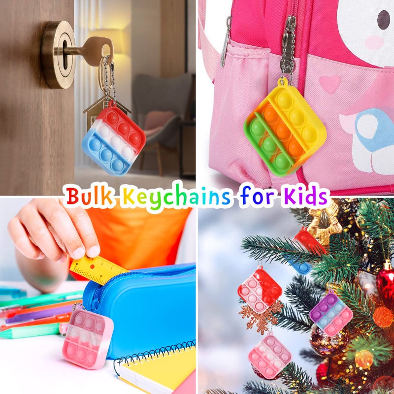 PICcircuit Kids Party Favors Fidget Toys Bulk 30 Pack Mini Pop Fidget Keychain Its Birthday Party Favors for Kids 4-8,8-12 Small Classroom Prizes It Student Gifts for Students Easter Basket Stuffers for Kids - Image 2