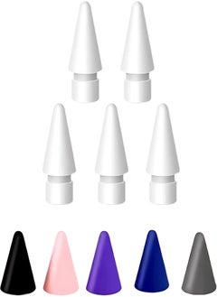 Generic Replacement Pencil Tips for Apple Pencil 1st 2nd Generation iPencil Smooth Spare Nibs for iPad Pro Pencil 1/2 Stylus Fine Nib with 5 tip covers (5 tips & 5 covers) 