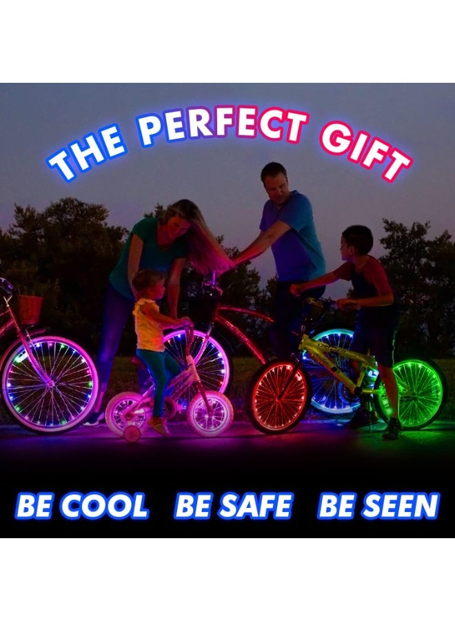Activ Life LED Bike Wheel Lights - Festive Stocking Stuffers - Light Up Bike Wheels - Christmas Night Riding - Bicycle Illumination Bicycle Spoke Glow for Kids - Green, Pack of 2 - Image 2