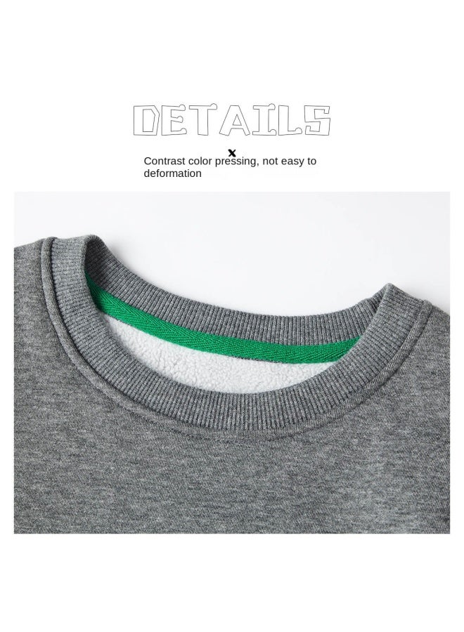 مكد هودي أطفال للأولاد والبنات مبطن بفرو سميك دافئ لفصل الخريف والشتاء قطعة علوية للأطفال الكبار - Image 5