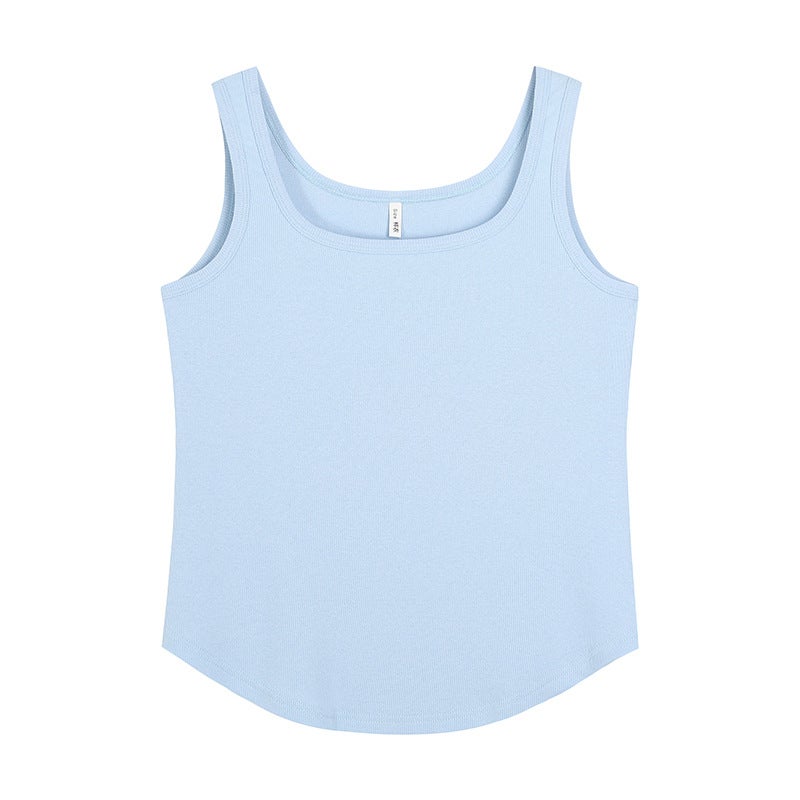 Plus Size Womens U-Neck Knit Camisole Blue 