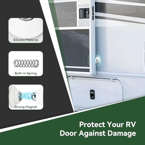 RVGUARD حامل باب مغناطيسي RVGUARD، حامل باب الأمتعة للحفاظ على الباب مفتوحًا، حامل باب RV لقافلة السفر، المخيم (أبيض، عبوة 2) - Image 3