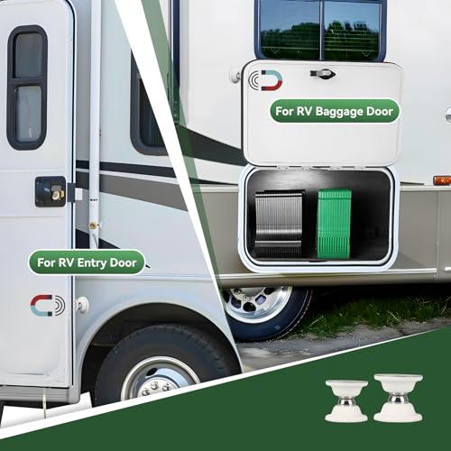 RVGUARD حامل باب مغناطيسي RVGUARD، حامل باب الأمتعة للحفاظ على الباب مفتوحًا، حامل باب RV لقافلة السفر، المخيم (أبيض، عبوة 2) - Image 2