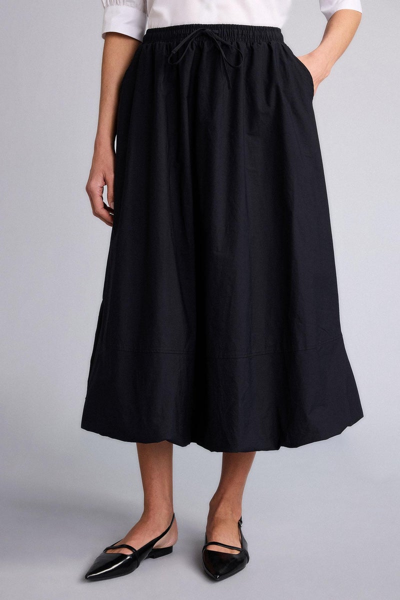 DeFacto Black Woman Balloon Fit Poplin Normal Waist Midi Skirt Casual - Image 4