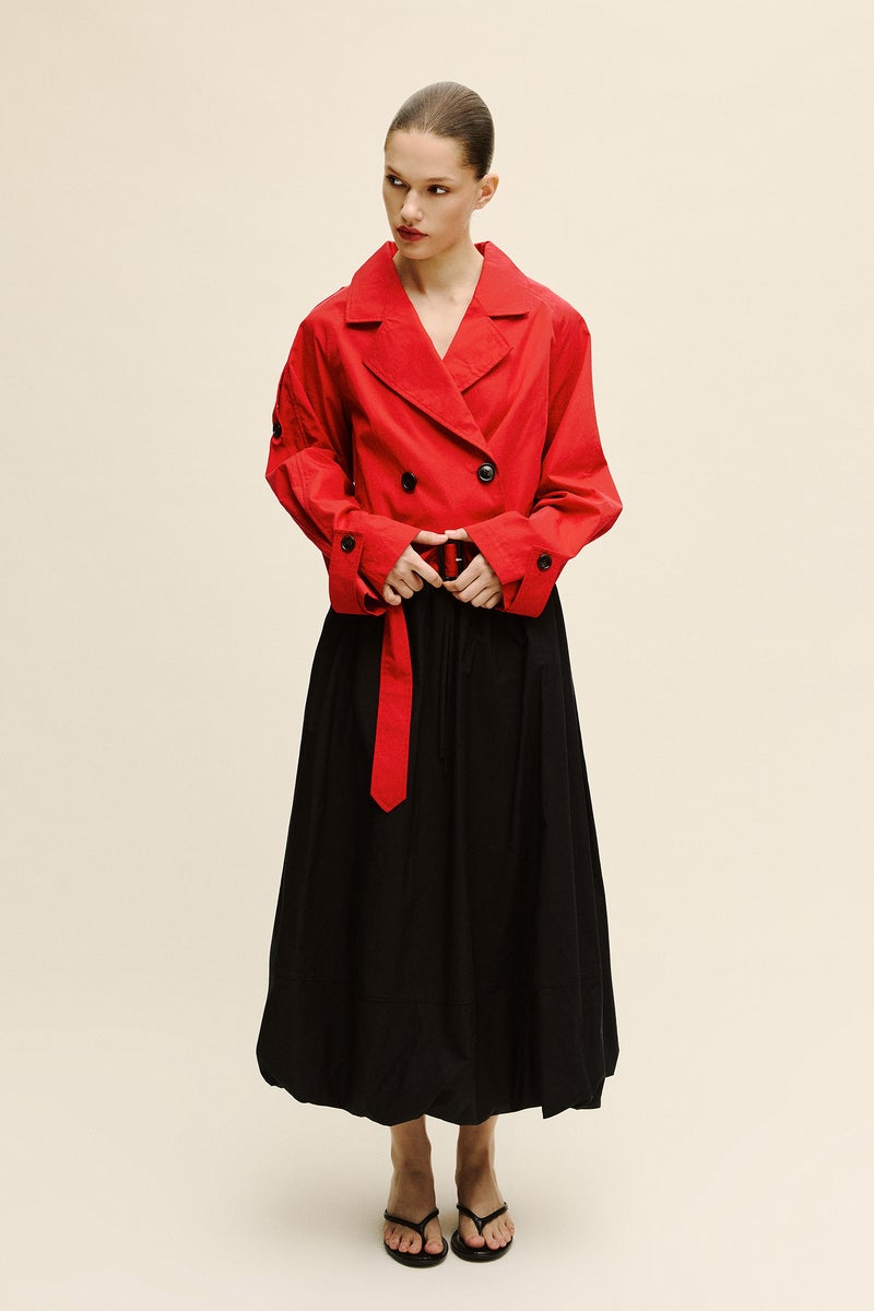 DeFacto Black Woman Balloon Fit Poplin Normal Waist Midi Skirt Casual - Image 3