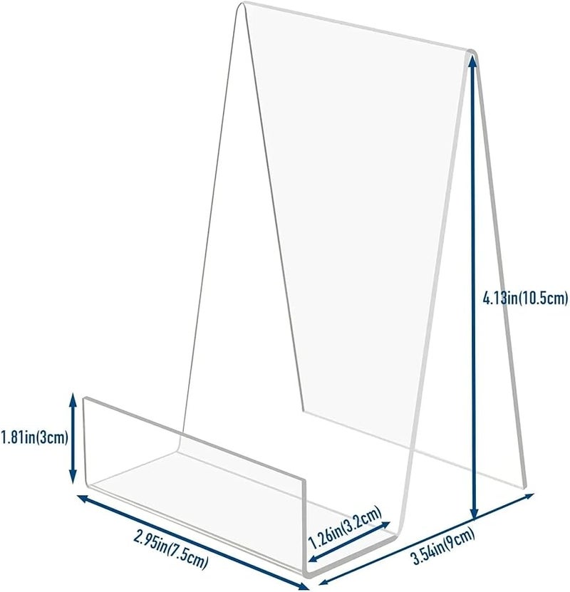 حامل عرض كتاب من الأكريليك الشفاف، حامل عمودي للألبوم، قرص مضغوط، صورة، هاتف، لوحي - Image 3