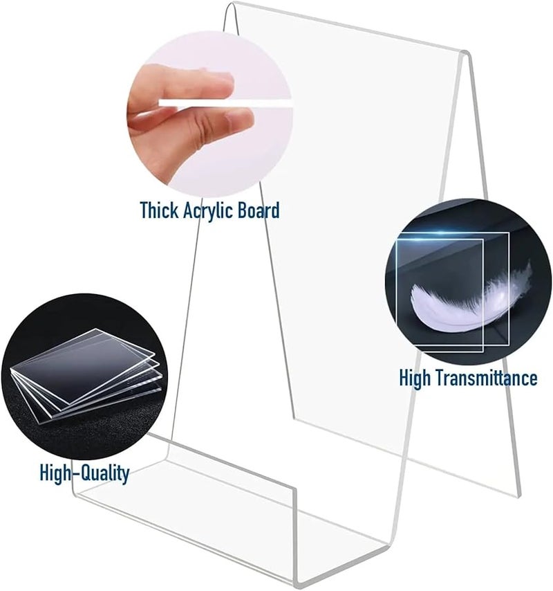 حامل عرض كتاب من الأكريليك الشفاف، حامل عمودي للألبوم، قرص مضغوط، صورة، هاتف، لوحي - Image 5