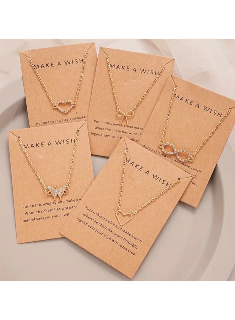 Make a Wish Pendant Necklaces 5 Pcs for Women - Image 1