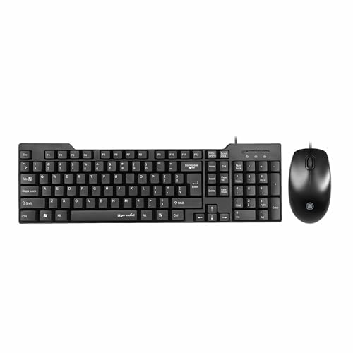 Prodot Wired Keyboard and Mouse Combo I Plug & Play I High Resolution 1000 DPI I 10M Keystrokes I Spill Resistant I Ergonomic Design I 1.2m Cable I Works with Windows, iOS, Linux I 1 Year Warranty - Image 1