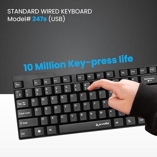 Prodot Wired Keyboard and Mouse Combo I Plug & Play I High Resolution 1000 DPI I 10M Keystrokes I Spill Resistant I Ergonomic Design I 1.2m Cable I Works with Windows, iOS, Linux I 1 Year Warranty - Image 4