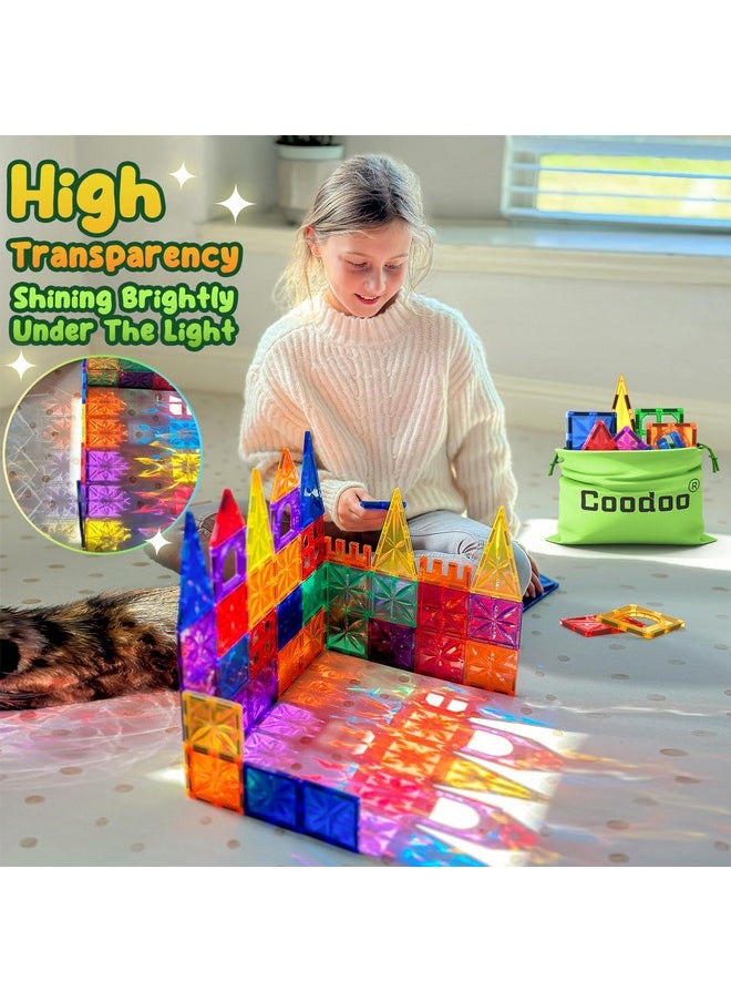 Coodoo - Diamond Magnetic Tiles Kids Toys For Toddlers Stem Magnetic Blocks Building Toys Preschool Sensory Montessori Learning Toys For 3+ Year Old Boys Girls Christmas Birthday Gifts Creative Kids Games - Image 1