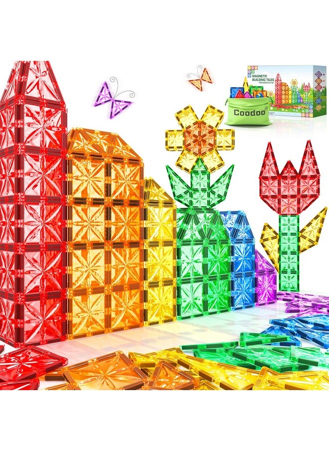 Coodoo - Diamond Magnetic Tiles Kids Toys For Toddlers Stem Magnetic Blocks Building Toys Preschool Sensory Montessori Learning Toys For 3+ Year Old Boys Girls Christmas Birthday Gifts Creative Kids Games - Image 1