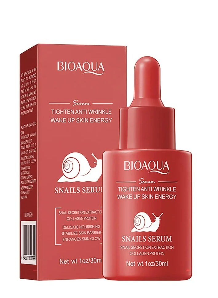 BIOAQUA Tighten Anti Wrinkle Wake Up Skin Energy Snails Serum 30 ML - Image 1