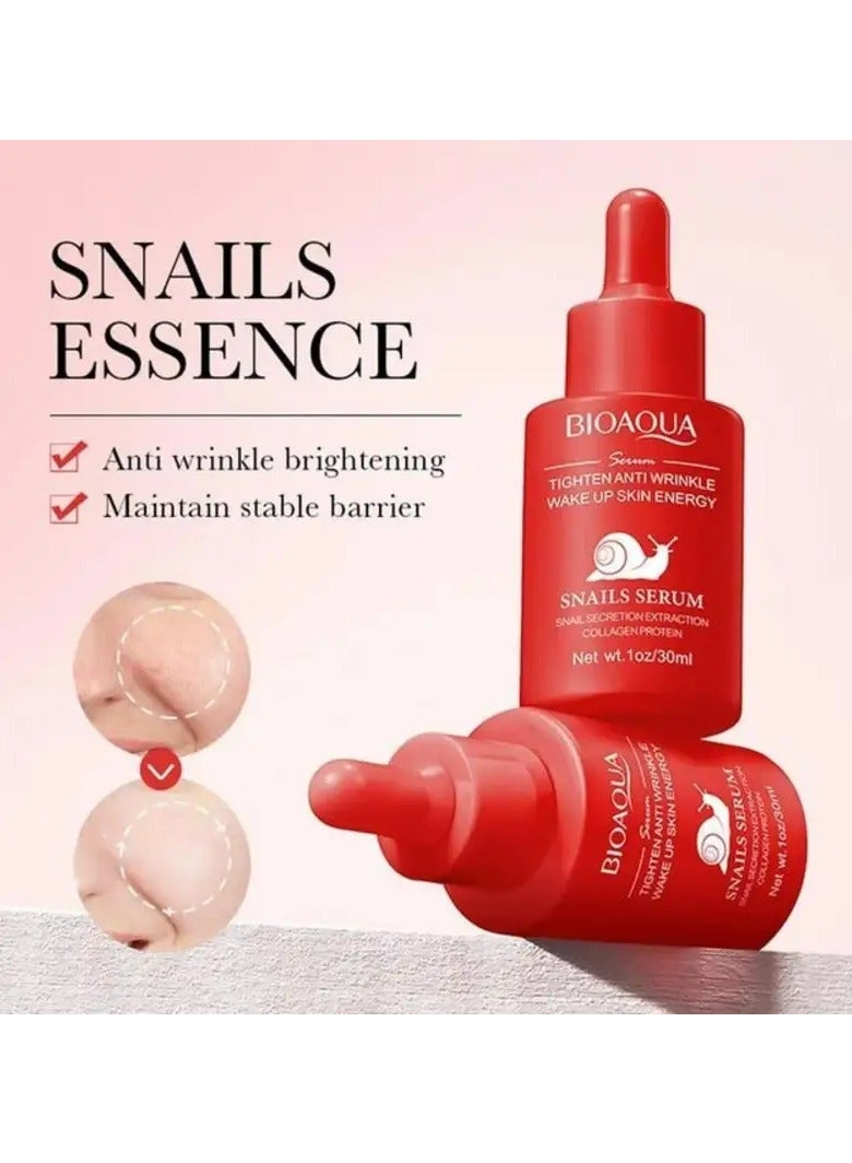 BIOAQUA Tighten Anti Wrinkle Wake Up Skin Energy Snails Serum 30 ML - Image 3