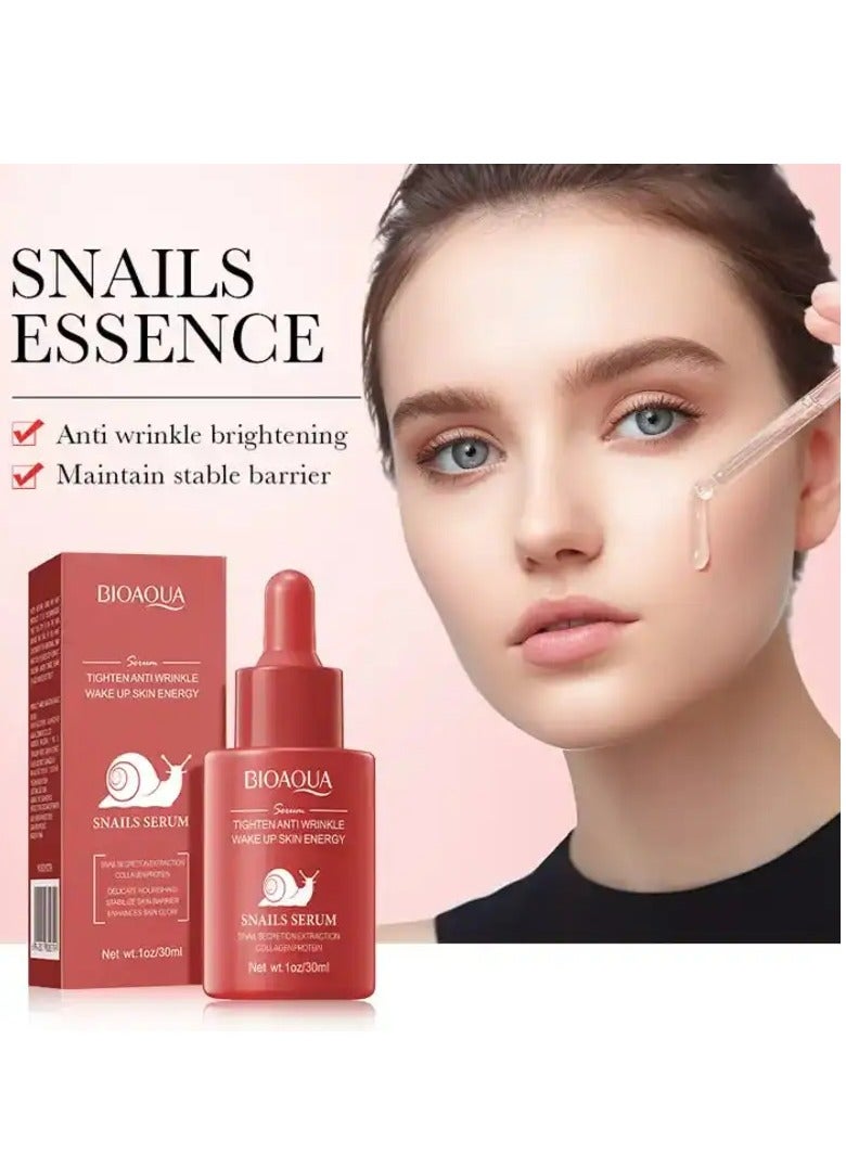 BIOAQUA Tighten Anti Wrinkle Wake Up Skin Energy Snails Serum 30 ML - Image 2