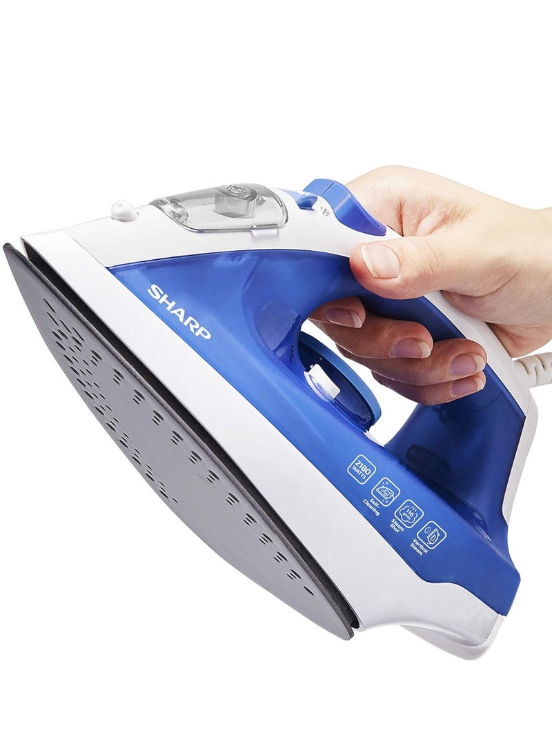 Sharp Steam Iron, 200ml, 2180 Watt, Blue - EISU11B3 200 ml 2180 W EISU11B3 BLUE - Image 2