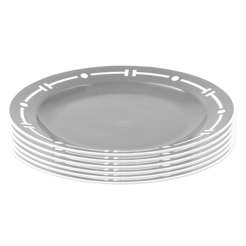 Cutting EDGE Round Breakfast Plate Double Color Unbreakable Ultra Light Plastic Daily Use for Parties Unbreakable Kid Friendly Dishwasher Freezer Safe Diameter 21 cm Grey Set of 6 - Image 4