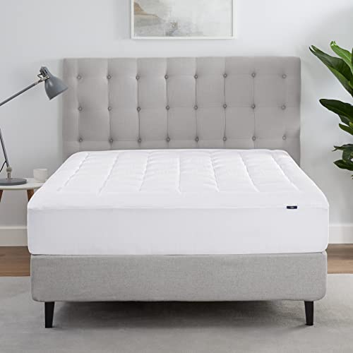 Serta ComfortSure Full Mattress Cover, Fitted Pillow Top Mattress Pad, Super Soft and Breathable Quilted Cotton Protector with 18" Elastic Deep Pockets for Secure Fit, White - Image 3