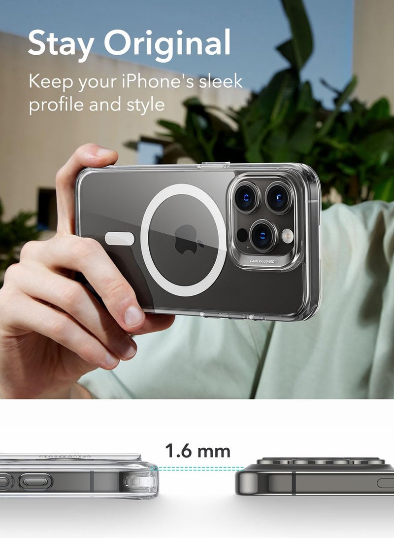 iPhone 14 Pro Max Case, Compatible with MagSafe, Set with 2 Screen Protectors, Shockproof Military-Grade Protection, Yellowing Resistant, Magnetic Classic Hybrid Case , Clear