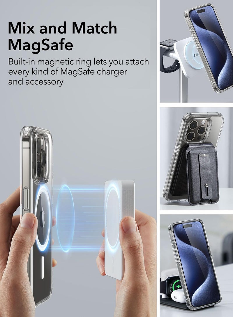iPhone 14 Pro Max Case, Compatible with MagSafe, Set with 2 Screen Protectors, Shockproof Military-Grade Protection, Yellowing Resistant, Magnetic Classic Hybrid Case , Clear