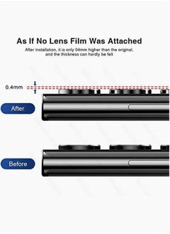 Generic Samsung Galaxy A35 Camera Lens Protector, Individual Tempered Glass Camera Screen Protector Metal Ring Lens Cover for Galaxy A35 Accessories, 1 Set (Black)  - Image 5