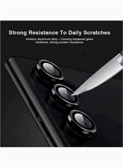 Generic Samsung Galaxy A35 Camera Lens Protector, Individual Tempered Glass Camera Screen Protector Metal Ring Lens Cover for Galaxy A35 Accessories, 1 Set (Black)  - Image 3