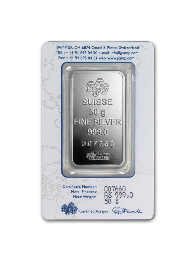 PAMP Suisse Silver 50 gram Bar - Image 2