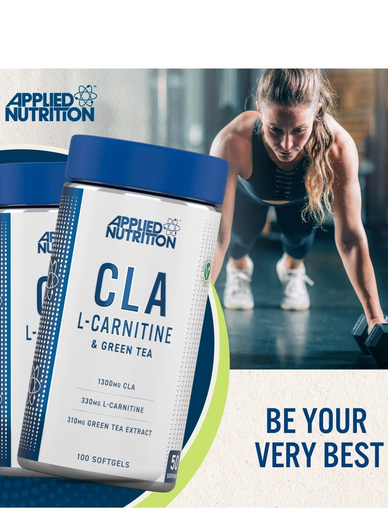 Applied Nutrition CLA L-Carnitine and Green Tea, 100 Softgels - Image 2