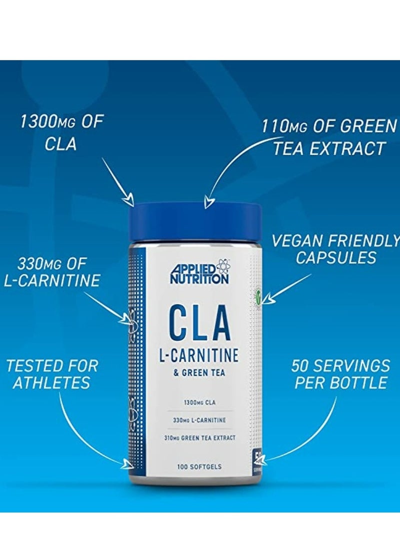 Applied Nutrition CLA L-Carnitine and Green Tea, 100 Softgels - Image 3