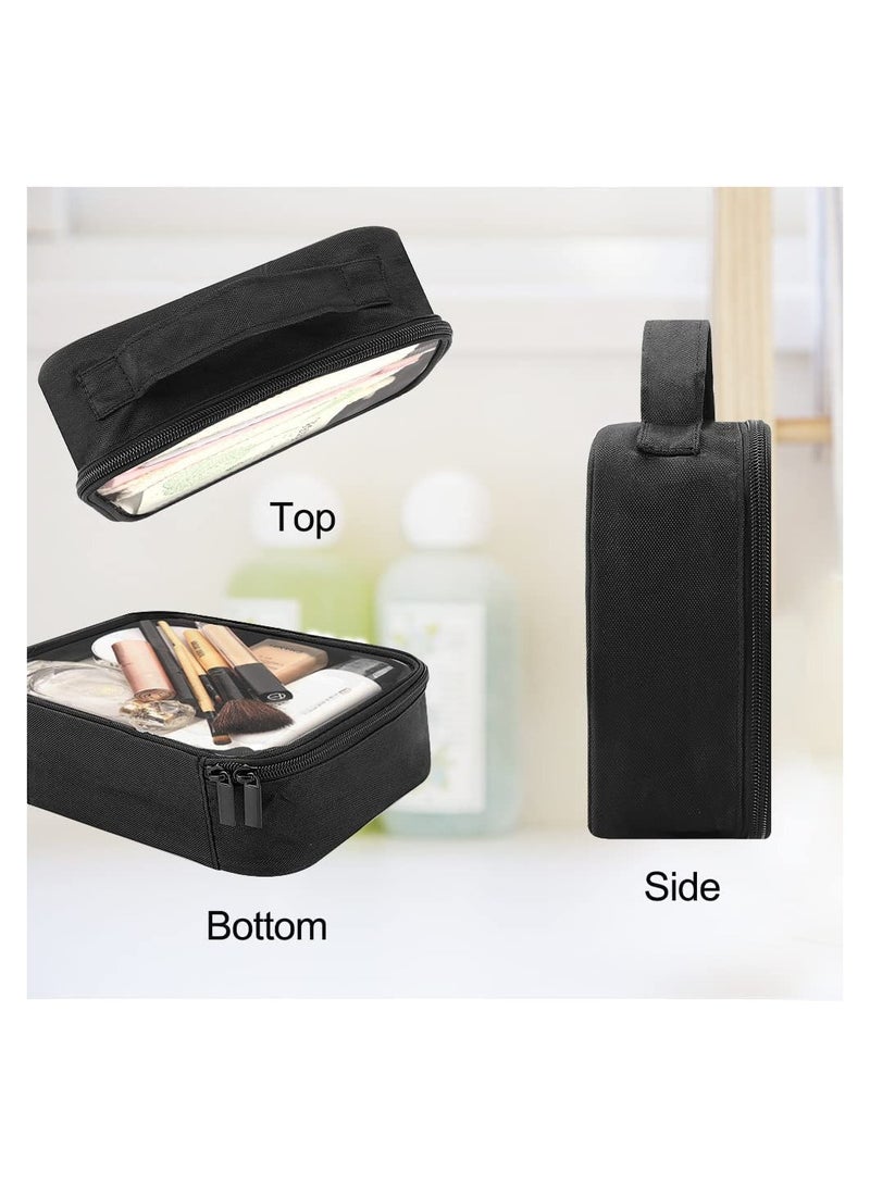 Clear TSA Approved Travel Toiletry Bag, Portable Waterproof PVC Makeup Organizer Case for Men and Women, 21 x 17 x 7.6cm, Ideal for Business and Bathroom Use (Set of 2)  - Image 3
