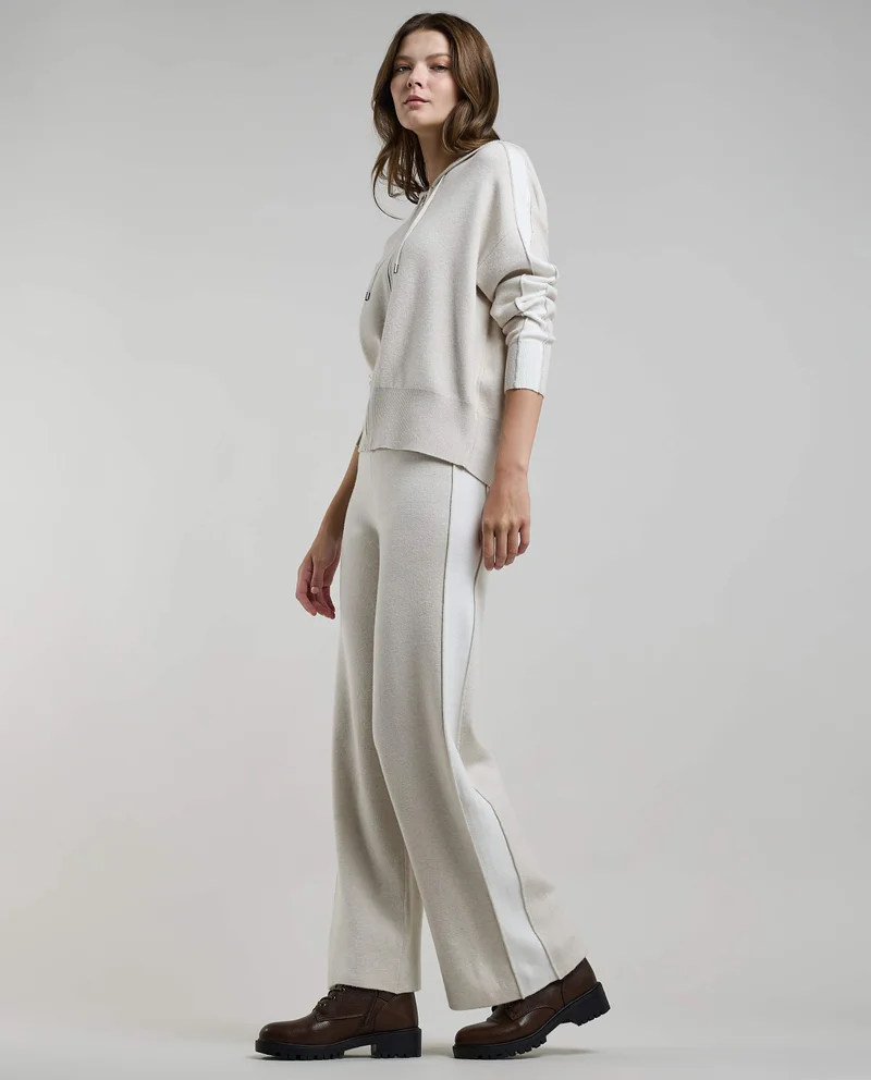 R&b Solid Knit Pants with Elastic waist