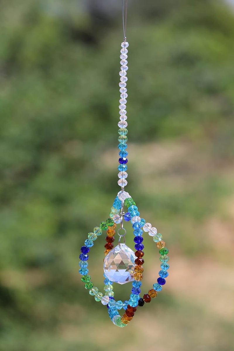 Light Wave Beautiful Sparkling Crystal Rainbow Sun-Catcher Ball Prism Pendant Hanging, Window, Garden, Balcony Hanging Ornament, Car Hanging (Model 22) - Image 5