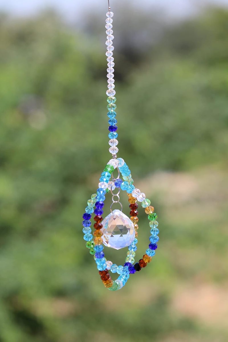 Light Wave Beautiful Sparkling Crystal Rainbow Sun-Catcher Ball Prism Pendant Hanging, Window, Garden, Balcony Hanging Ornament, Car Hanging (Model 22) - Image 4