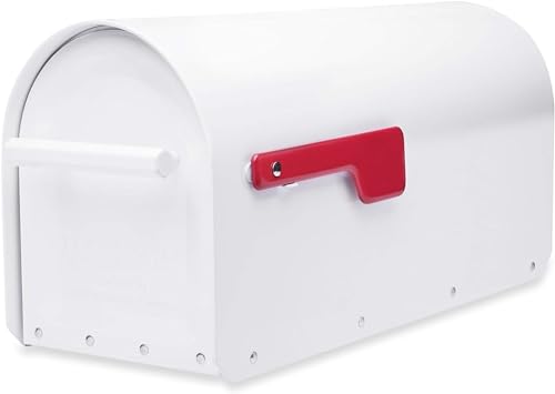 Architectural Mailboxes 5560W-R-10 Sequoia Postmount Mailbox, Large, White, 20. 79 in. x 8. 03 in. x 9. 72 in. - Image 1