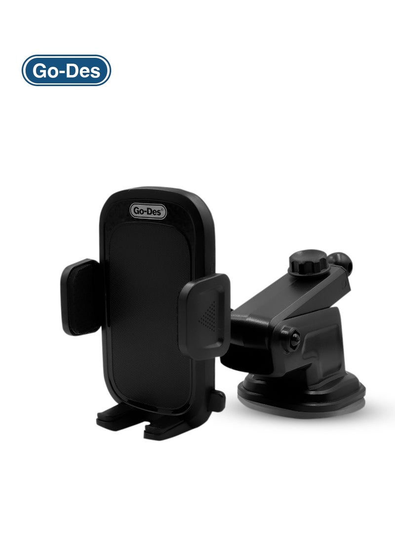 Go-Des GD-HD647 Stretchable Car Mobile Holder with Suction Cup - Multi-Angle Office Cell Phone Holder - Image 1