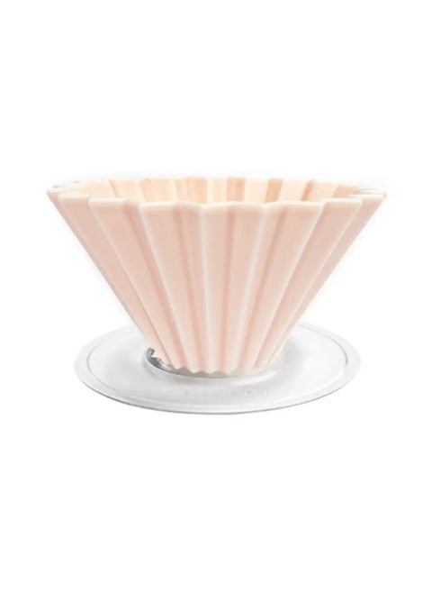 Ceramic Dripper M with Plastic Holder - Pour Over Coffee Maker - Compatible with VCF-02 and Wave 185 filters - Color Matt Pink
