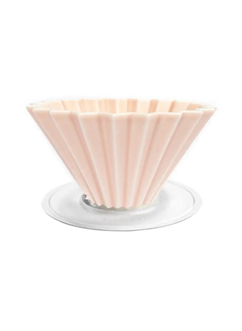 Origami - Ceramic Dripper M with Plastic Holder - Pour Over Coffee Maker - Compatible with VCF-02 and Wave 185 filters - Color Matt Pink - Image 1