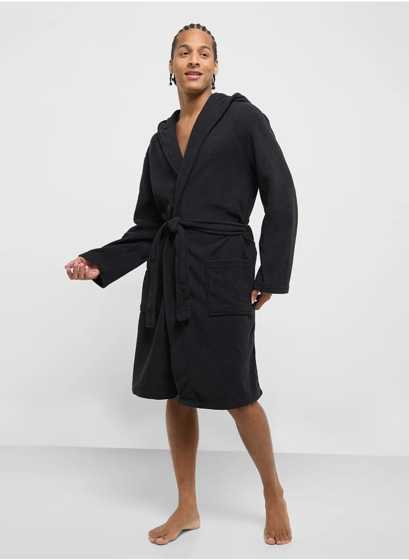 Seventy Five Cozy Fleece Hooded Robe