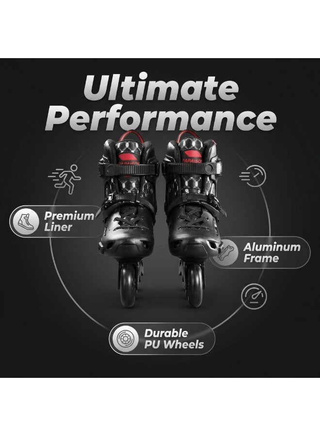 PAPAISON Premium Performance Inline Skates for Adults – Upgraded High-Speed Bearings, Breathable Memory Foam Lining, Durable Carbon Fiber Frame – Ideal for Fitness, Urban Skating & Speed Training - Image 2