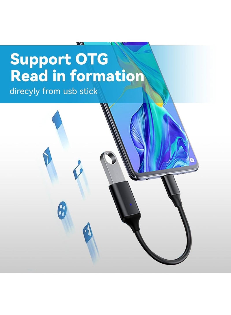 حزمة 3 محولات USB-C إلى USB، محول كابل USB-C 3.1 نوع C ذكر إلى USB 3.0 نوع A أنثى OTG، محول كابل USB OTG يدعم الكاميرا، قارئ البطاقات، محرك USB فلاش، لوحة مفاتيح MIDI - Image 3