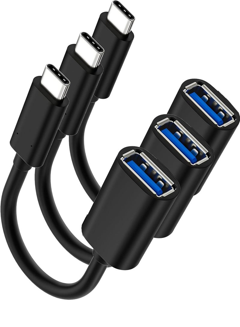 حزمة 3 محولات USB-C إلى USB، محول كابل USB-C 3.1 نوع C ذكر إلى USB 3.0 نوع A أنثى OTG، محول كابل USB OTG يدعم الكاميرا، قارئ البطاقات، محرك USB فلاش، لوحة مفاتيح MIDI - Image 1