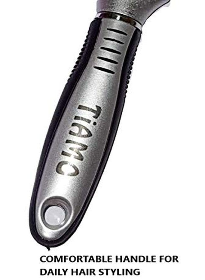 Tiamo Flat Plastic Silver Hairbrush for daily use - Image 5