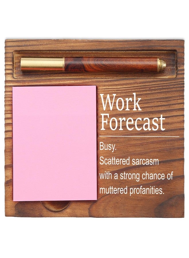 EFFJNSG Work Forecast Sticky Note Holder, Funny Office Desk Organizer, Sarcastic Work Gift for Coworkers, Boss, Employees, Self-Stick Note Pad Holders EDP125 - Image 1