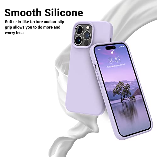OTOFLY Designed for iPhone 14 Pro Case, Silicone Shockproof Slim Thin Phone Case for iPhone 14 Pro 6.1 inch (Cloud Mauve) - Image 3