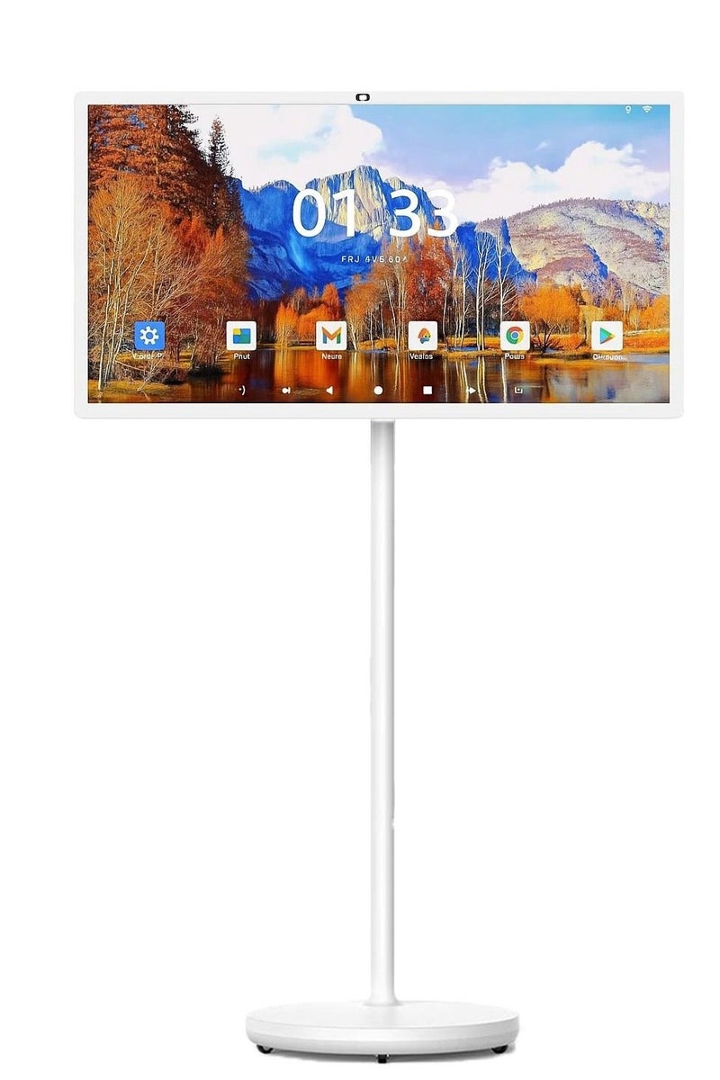 Denx 28.9" Smart LED Display Stand | 128GB Memory, 600P Camera, Dual Speakers, 12000mAh Battery, Remote Control, Freestanding Touch Screen Monitor - Image 3