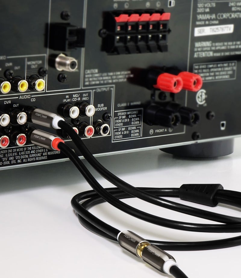 FosPower RCA Y-Adapter (6 Feet), 1 RCA Male to 2 RCA Male Y Splitter Digital Stereo Audio Cable for Subwoofer, Home Theater, Hi-Fi - Dual Shielded | 24K Gold Plated - Image 5