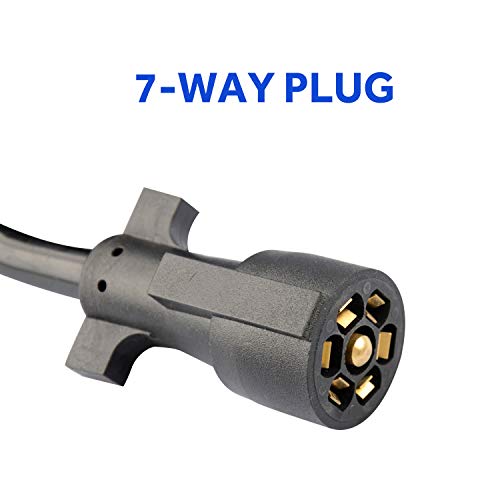 RVGUARD 7 Way 12 Feet Trailer Extension Cord, 7 Way Trailer Plug Inline Cord Wire Harness Cable Double Prongs Connector for Truck Camper Blade Molded RV Cable Wire, Weatherproof Anti-Corrosive - Image 5