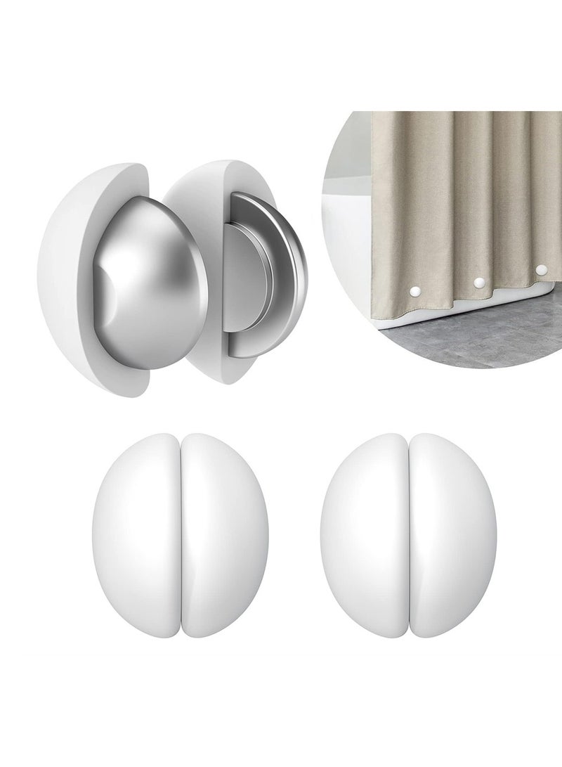KASTWAVE Shower Curtain Weights, Silicone Encased Strong Shower Curtain Magnets, Never Rust Shower Curtain Magnets, Never Broke No Noise Heavy Prevent Shower Curtain from Blowing, White, 3 Pairs - Image 1