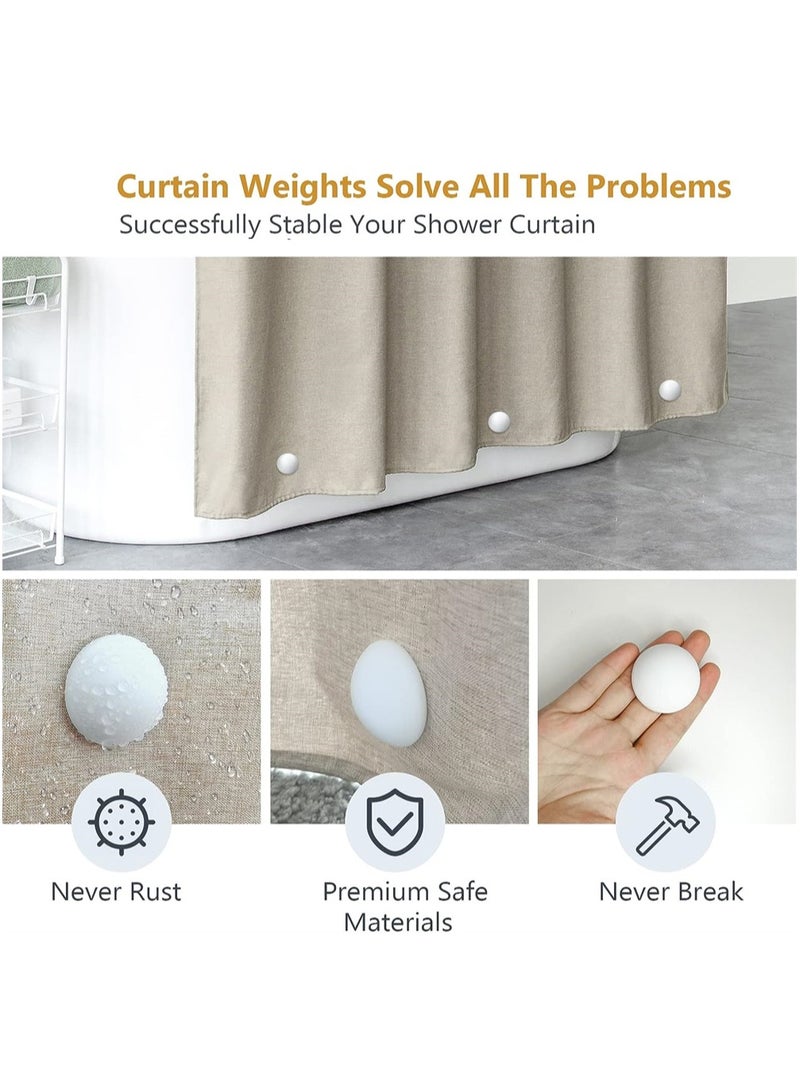 KASTWAVE Shower Curtain Weights, Silicone Encased Strong Shower Curtain Magnets, Never Rust Shower Curtain Magnets, Never Broke No Noise Heavy Prevent Shower Curtain from Blowing, White, 3 Pairs - Image 5